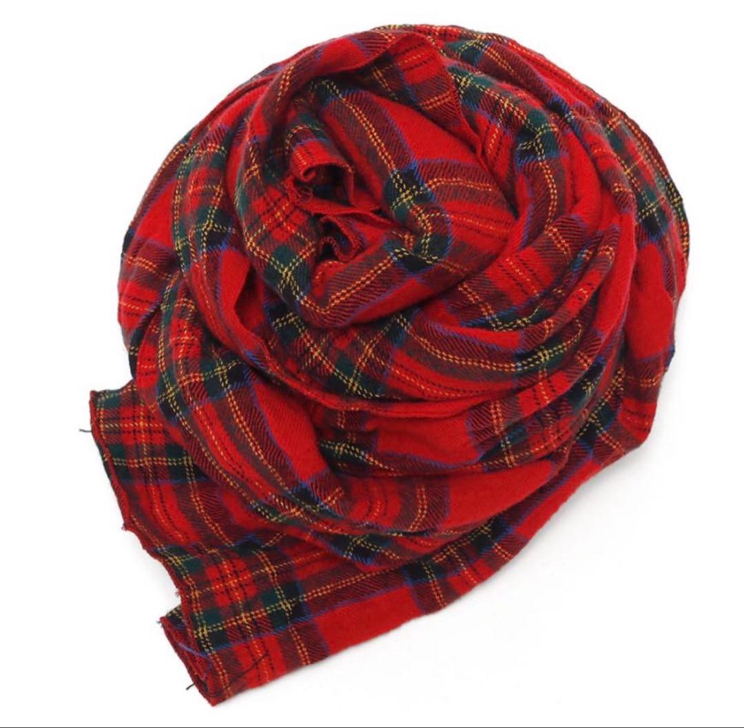 prit プリット ウールコットンタータンチェックストール レッド