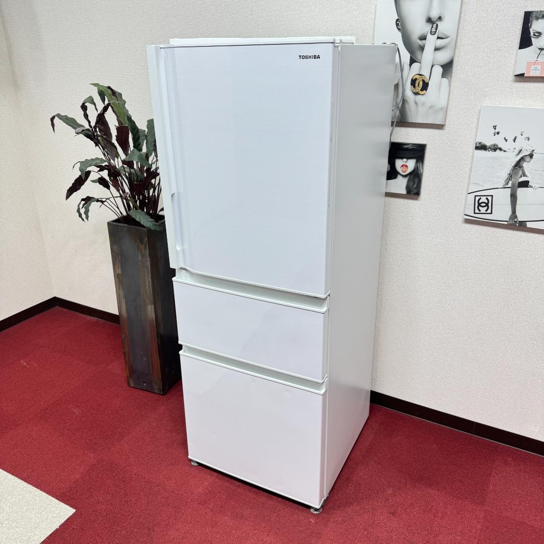東京23区送料無料　超美品東芝2022年製3ドア冷蔵庫326L　洗浄/除菌済み