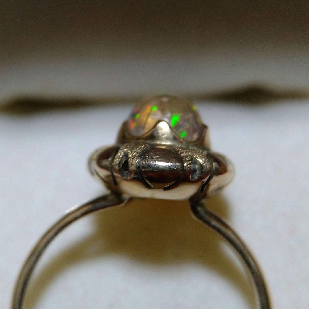 ゆ*う様 ヴィンテージリング　昭和レトロ　千本透かし　14K オパール？