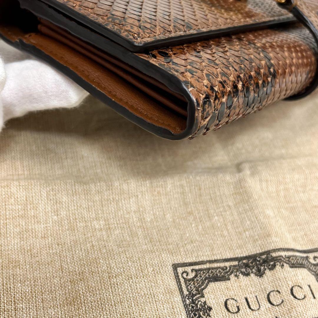 希少 美品 グッチ チェーンウォレット パイソン ジャッキー1961 保存袋付属