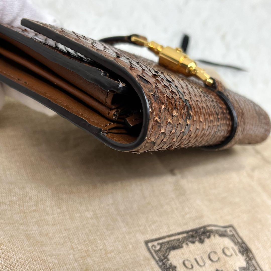 希少 美品 グッチ チェーンウォレット パイソン ジャッキー1961 保存袋付属