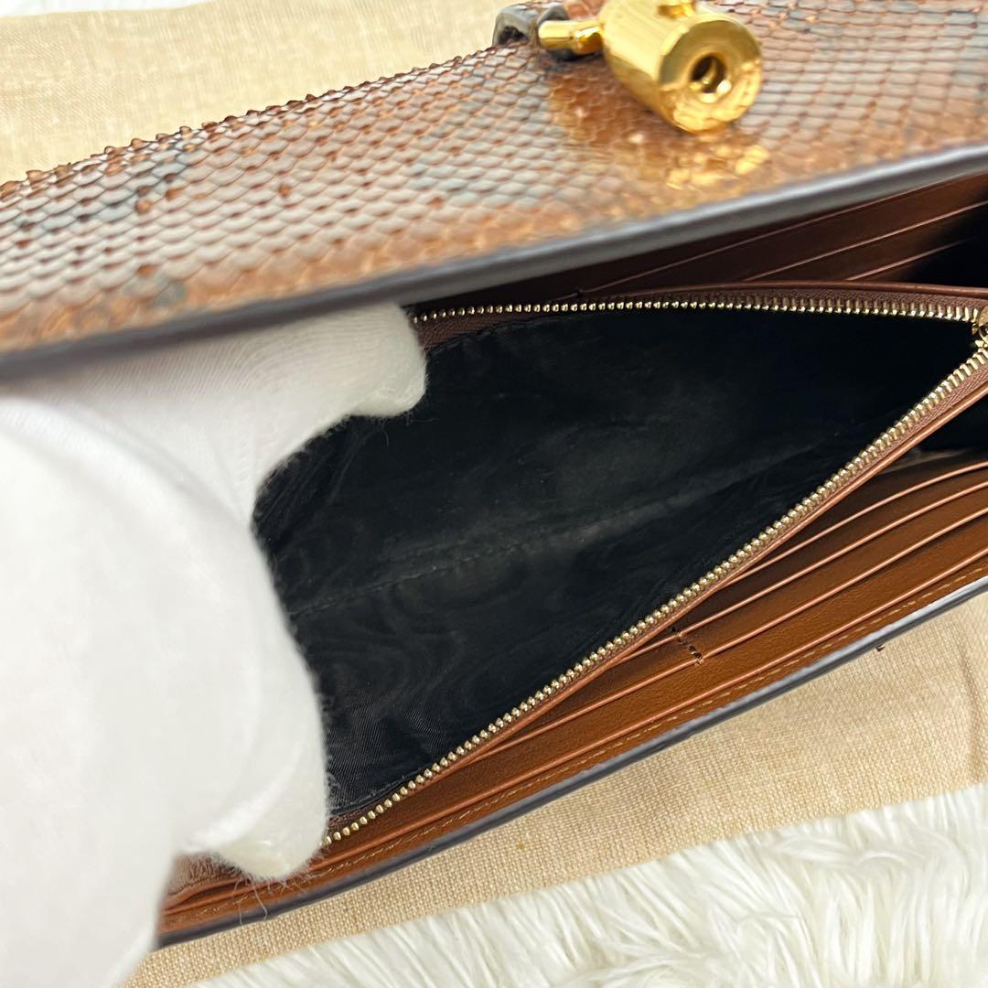 希少 美品 グッチ チェーンウォレット パイソン ジャッキー1961 保存袋付属