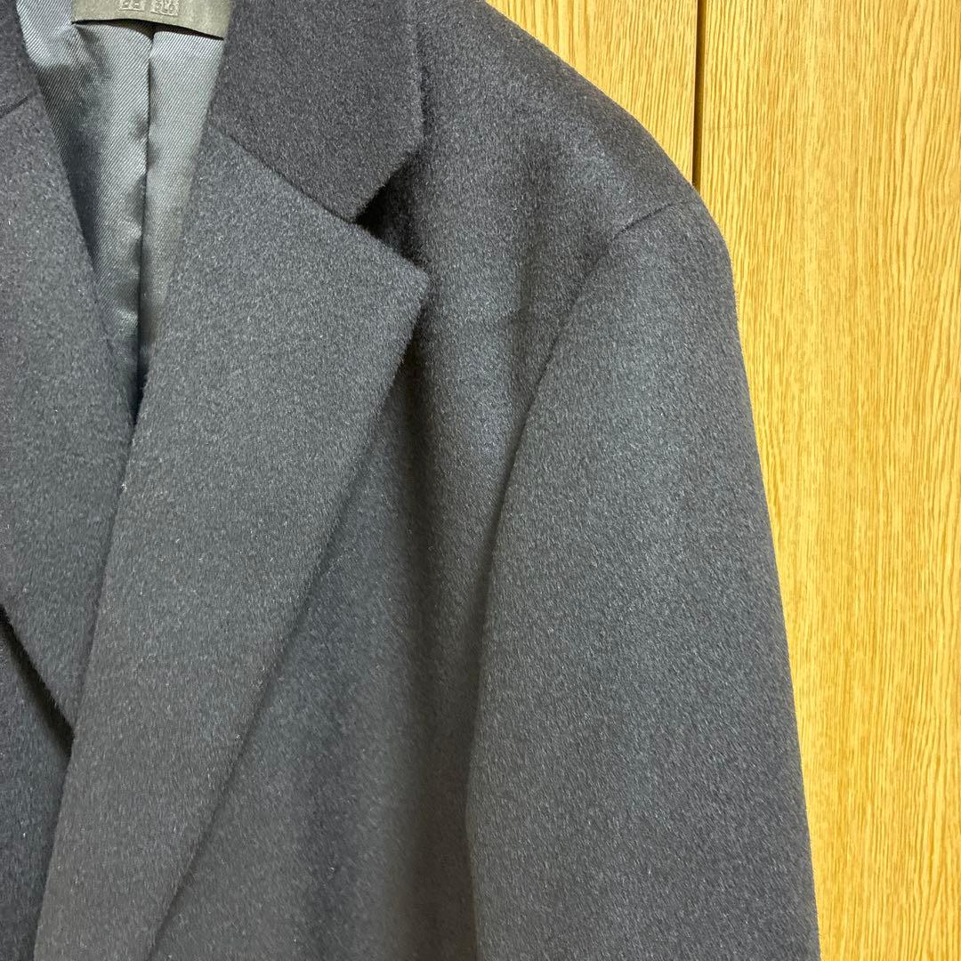 UNIQLO ユニクロ ウールカシミヤ チェスターコート M ネイビー - メルカリ