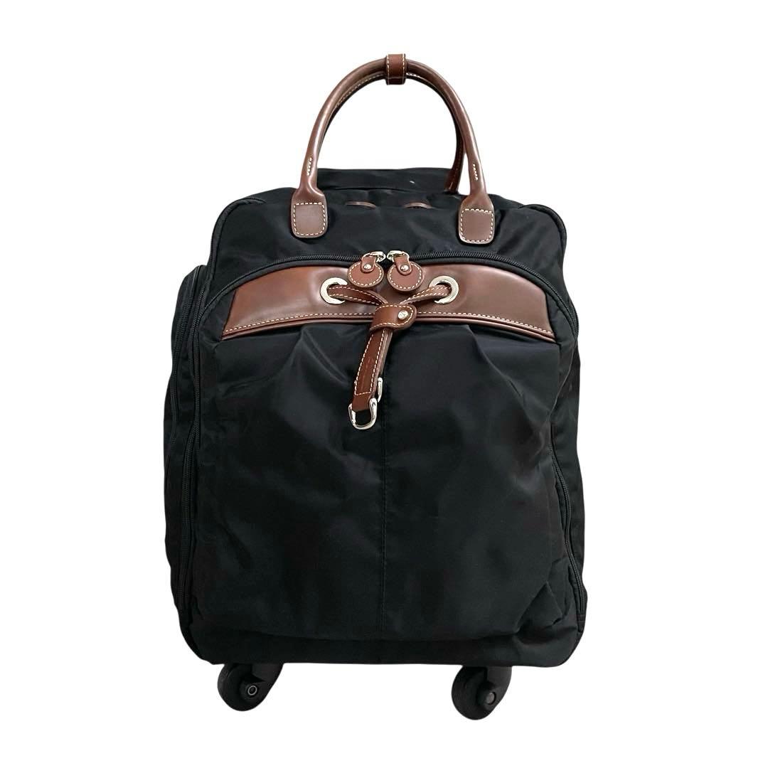 《超美品》カナナプロジェクト キャリーバッグ トート リボン ４輪 ブラック 黒