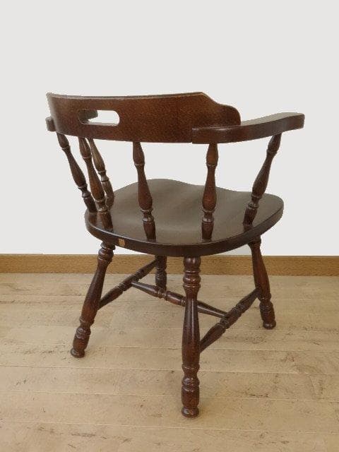 飛騨産業　キツツキ　穂高　アームチェアーA　イス　椅子　 木製　再塗装済ＵＳＥＤ