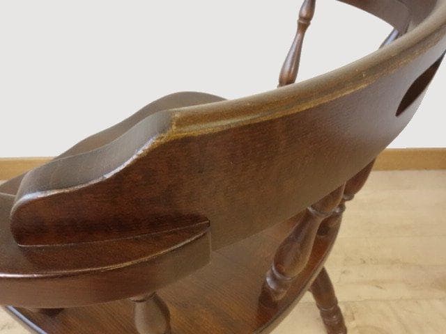 飛騨産業　キツツキ　穂高　アームチェアーA　イス　椅子　 木製　再塗装済ＵＳＥＤ