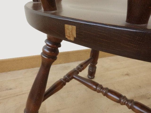 飛騨産業　キツツキ　穂高　アームチェアーA　イス　椅子　 木製　再塗装済ＵＳＥＤ