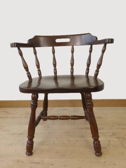 飛騨産業　キツツキ　穂高　アームチェアーA　イス　椅子　 木製　再塗装済ＵＳＥＤ