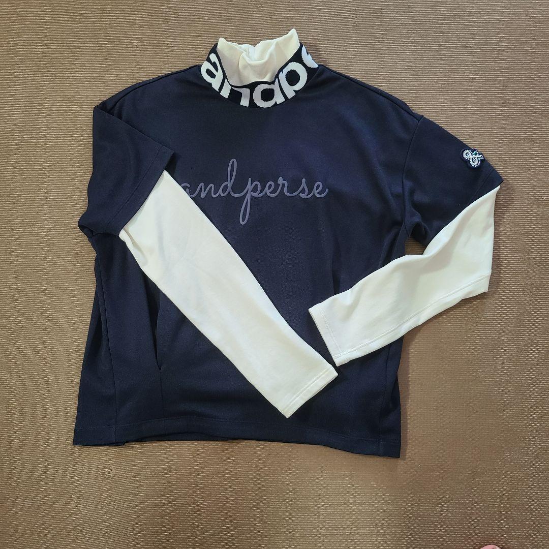 andperse ネイビー ハイネックシャツ