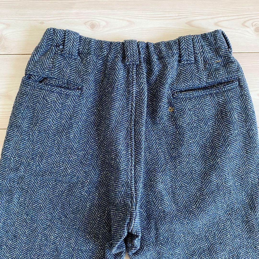定価64900円 45R コットンツイードのイージーポッポパンツ インディゴ