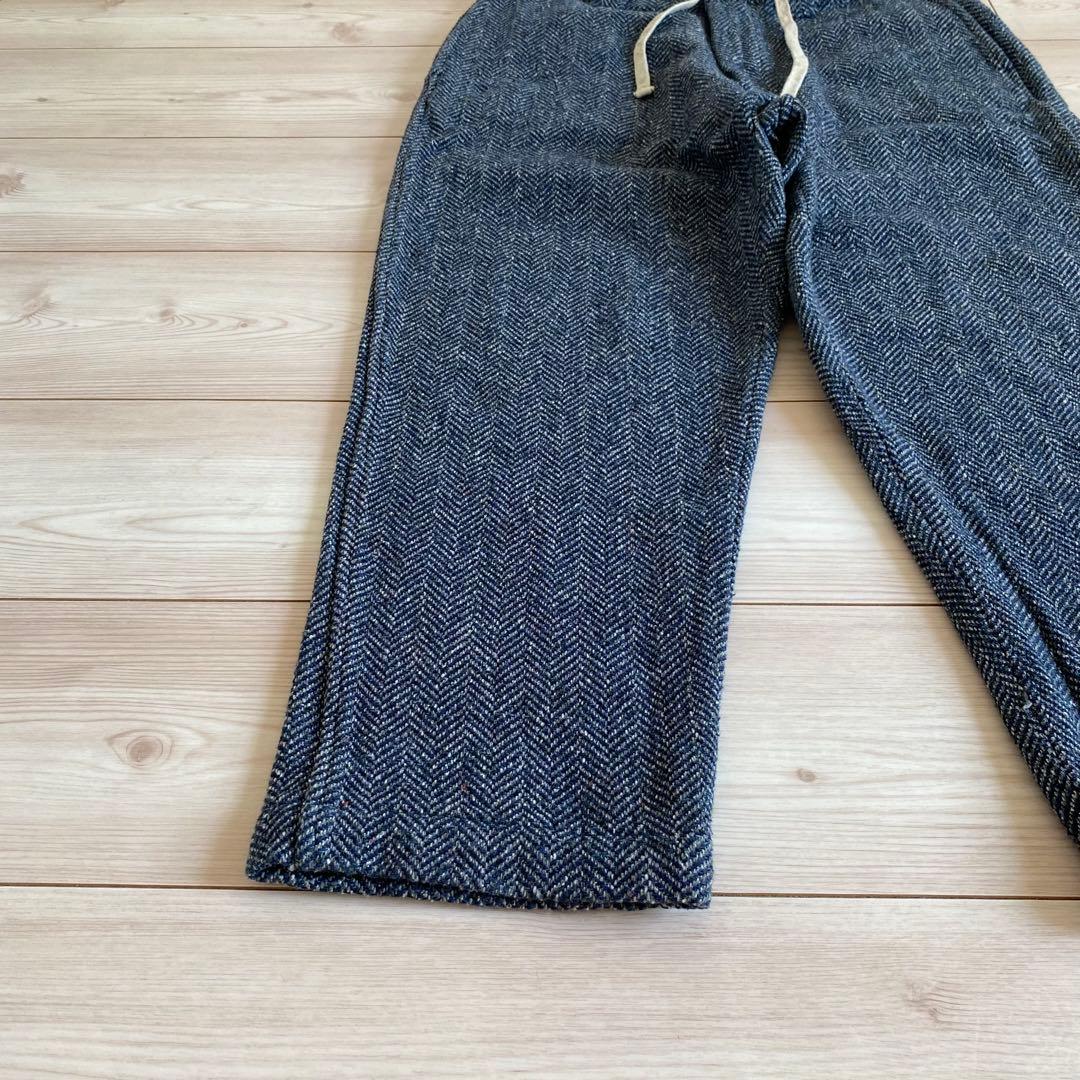 定価64900円 45R コットンツイードのイージーポッポパンツ インディゴ