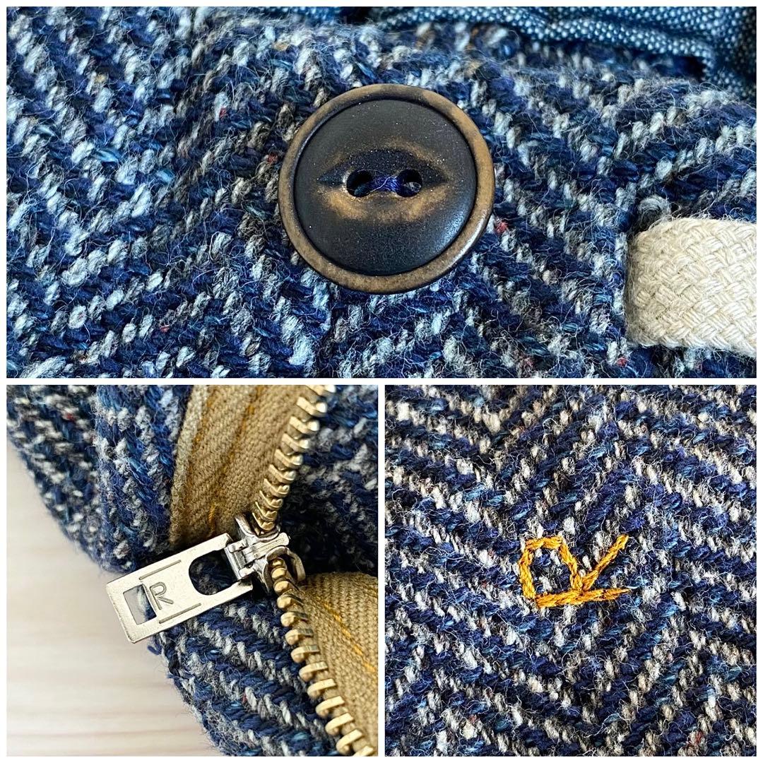 定価64900円 45R コットンツイードのイージーポッポパンツ インディゴ