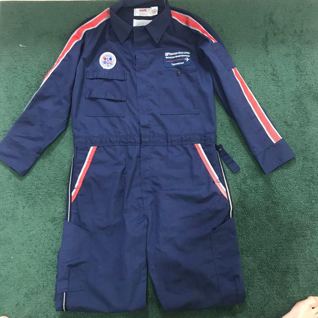 希少ユナイテッド航空整備士メカニックつなぎオーバーオール年代物