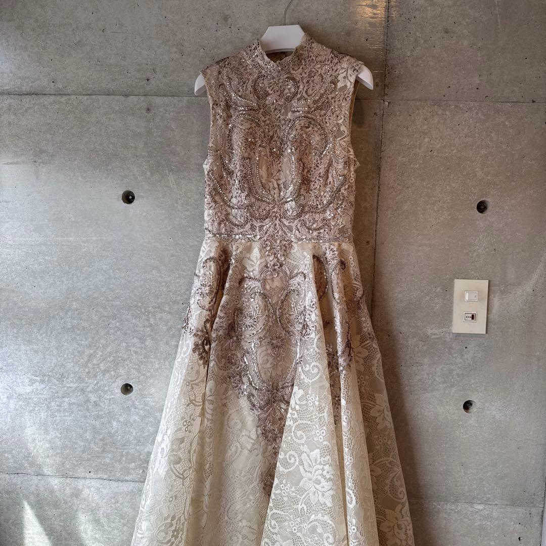 ハイネックノースリーブ ビジュードレス★150㎝