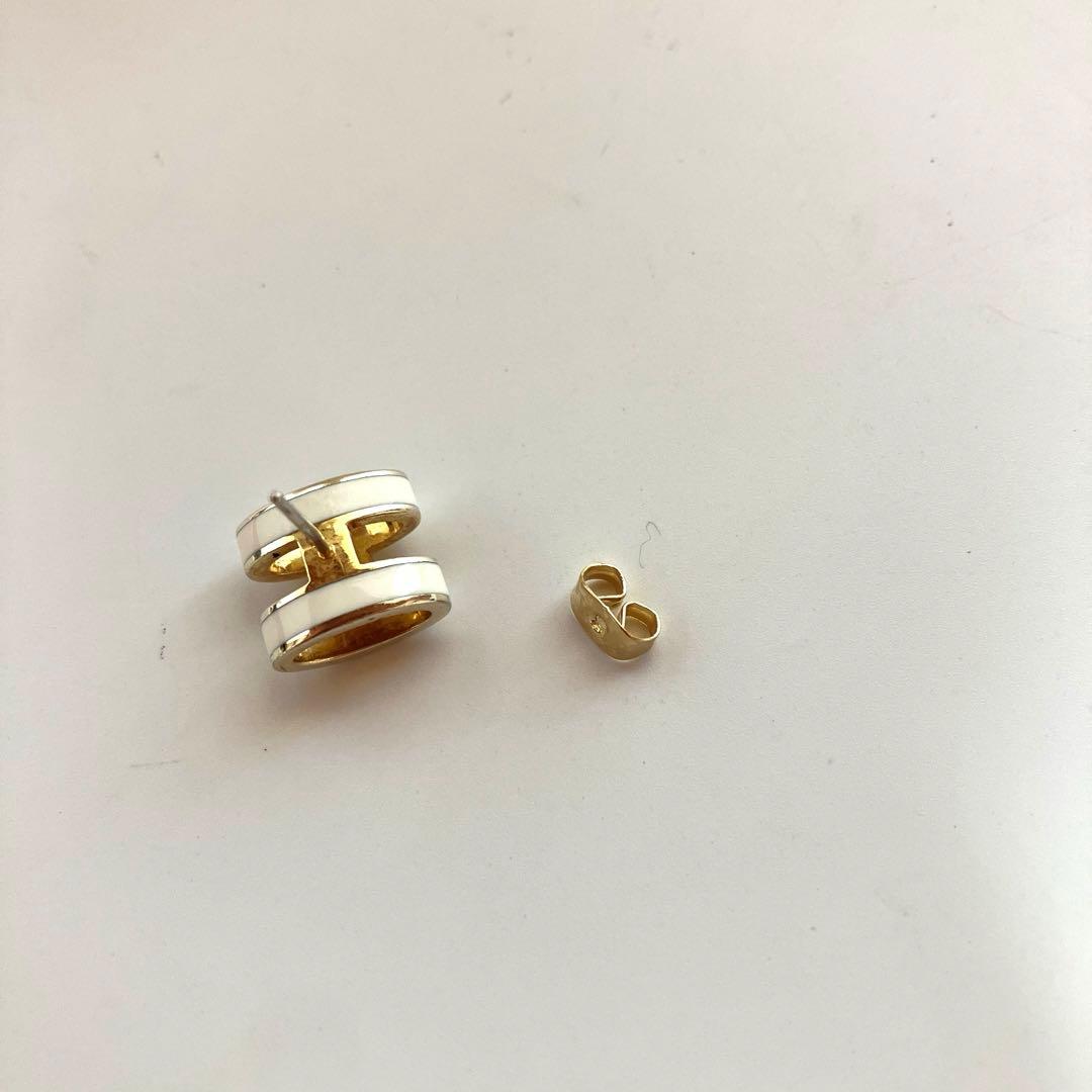 HERMES エルメスピアスポップアッシュミニポップHホワイトシルバー