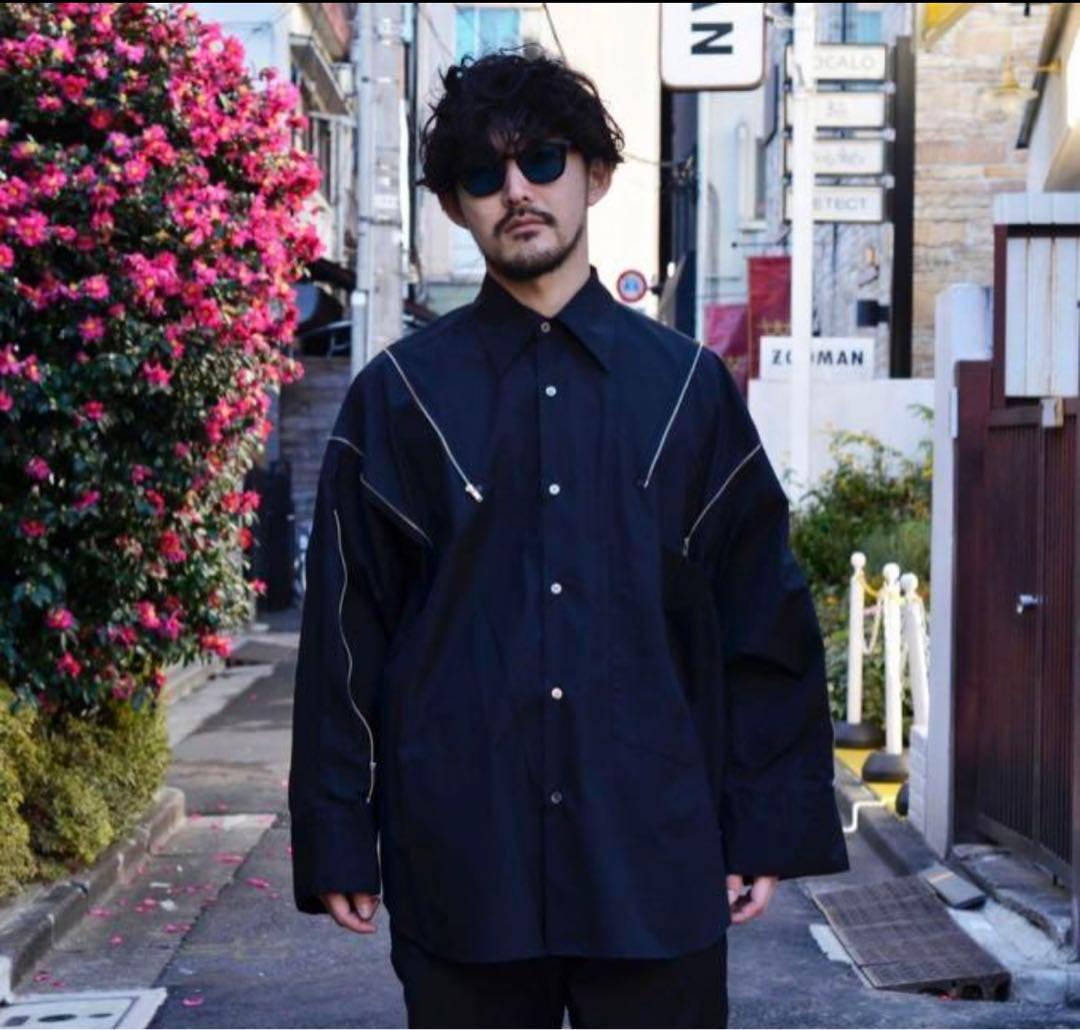 ALMOSTBLACK 18ss ZIP DESIGN SHIRT|mercariメルカリ官方指定廠商