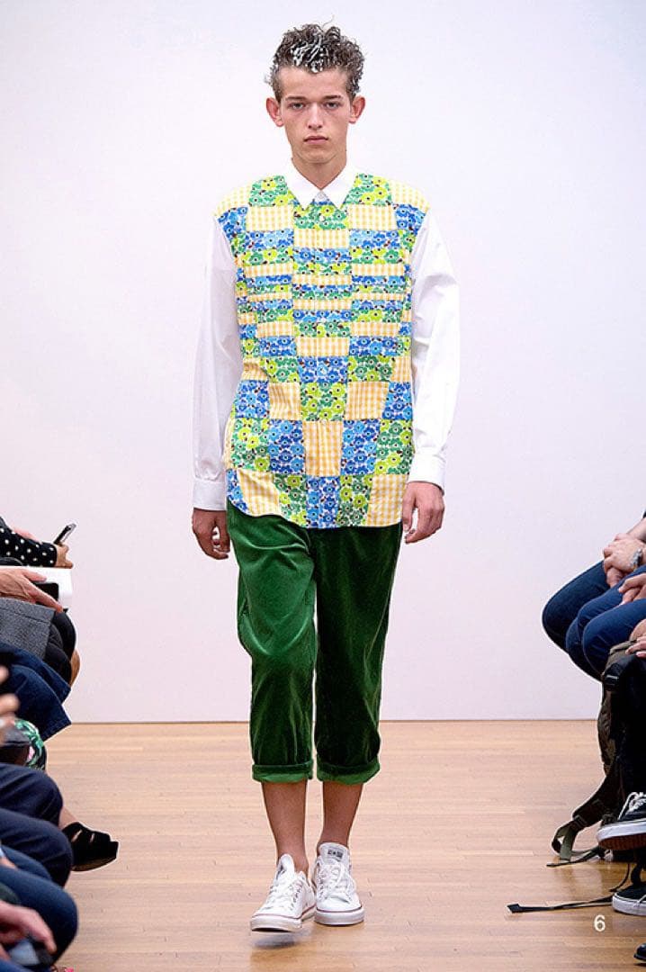 COMME des GARCONS SHIRT 花柄 パッチワーク 切替シャツ