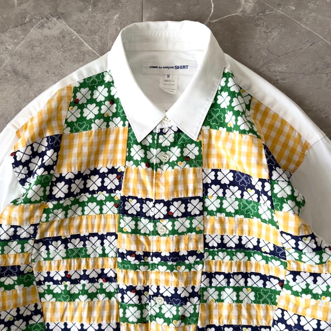 COMME des GARCONS SHIRT 花柄 パッチワーク 切替シャツ