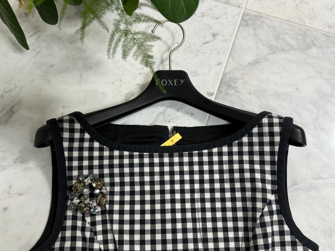美品★FOXEYフォクシーニューヨーク ワンピース ロスフルフレア38