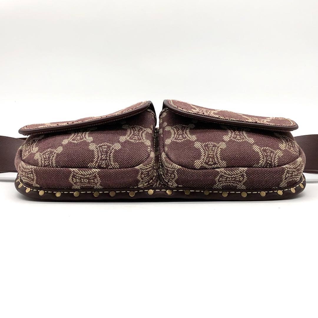 ✨美品✨セリーヌ ウエストバッグ パリマカダム キャンバス レザー ボルドー