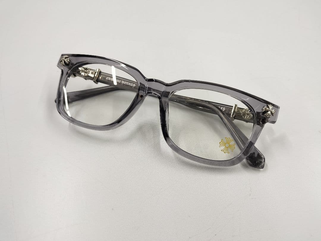 シルバー装飾付きスモーククリアフレーム　サングラス　クロムハーツ好きに！