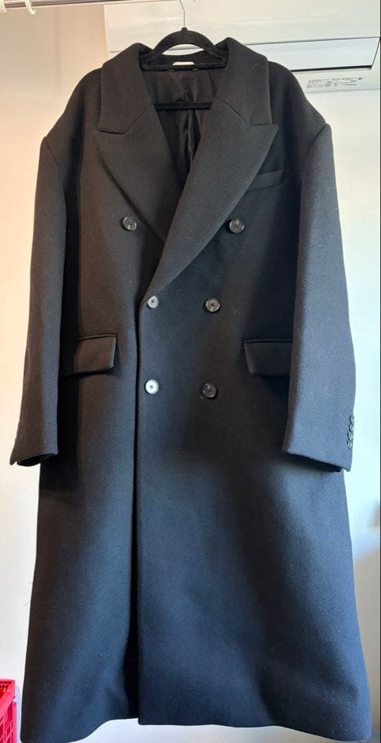 【未使用】ZARA ウール混オーバーサイズ ダブルブレストコート 黒 Mサイズ 未使用】ZARA ウール混オーバーサイズ ダブルブレストコート 黒 M