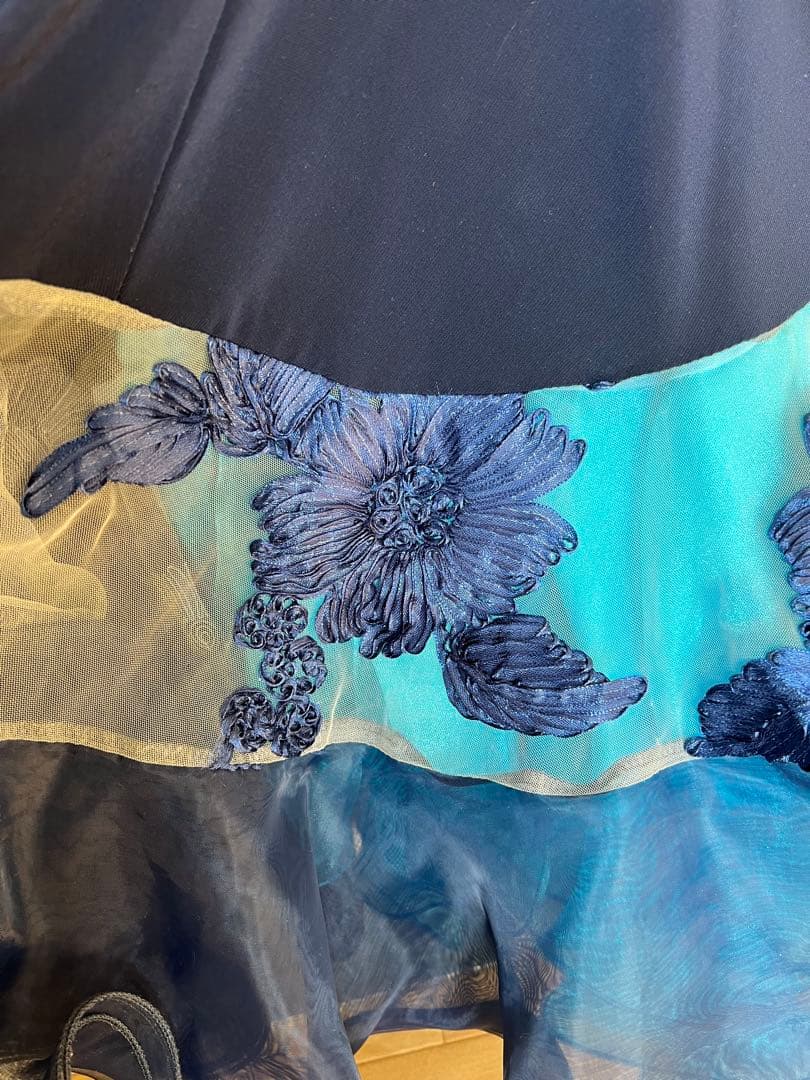 紺色 社交ダンス用ドレス　M 競技会デモ パーティー