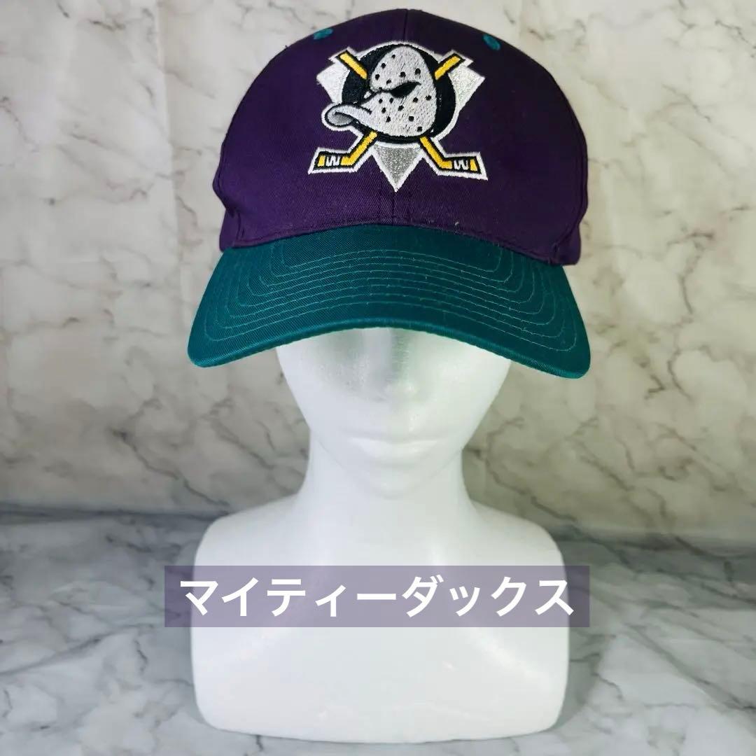 90s　ヴィンテージ　マイティーダックスキャップ　アイスホッケー　NHL