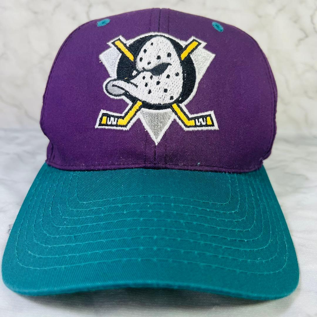 90s　ヴィンテージ　マイティーダックスキャップ　アイスホッケー　NHL