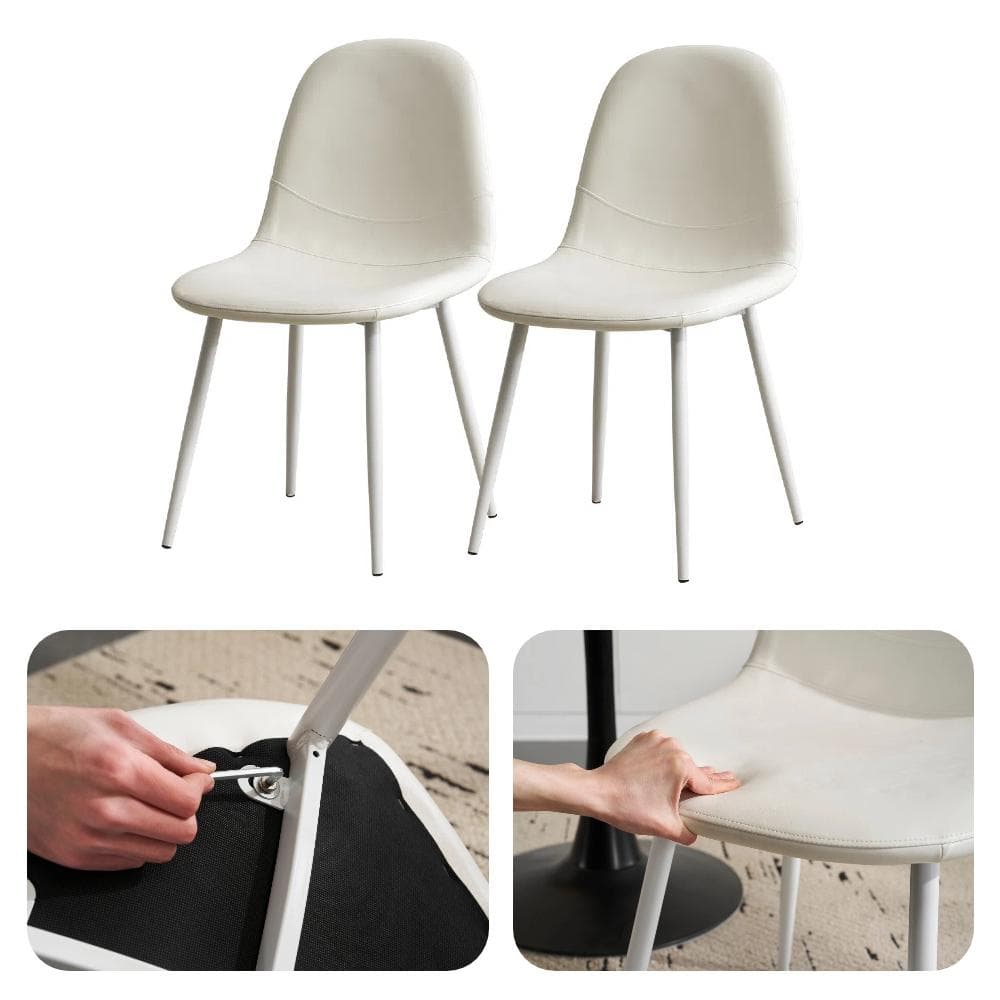 【2脚セット販売 ホワイト】ダイニングチェア 2脚 イス カフェチェアー