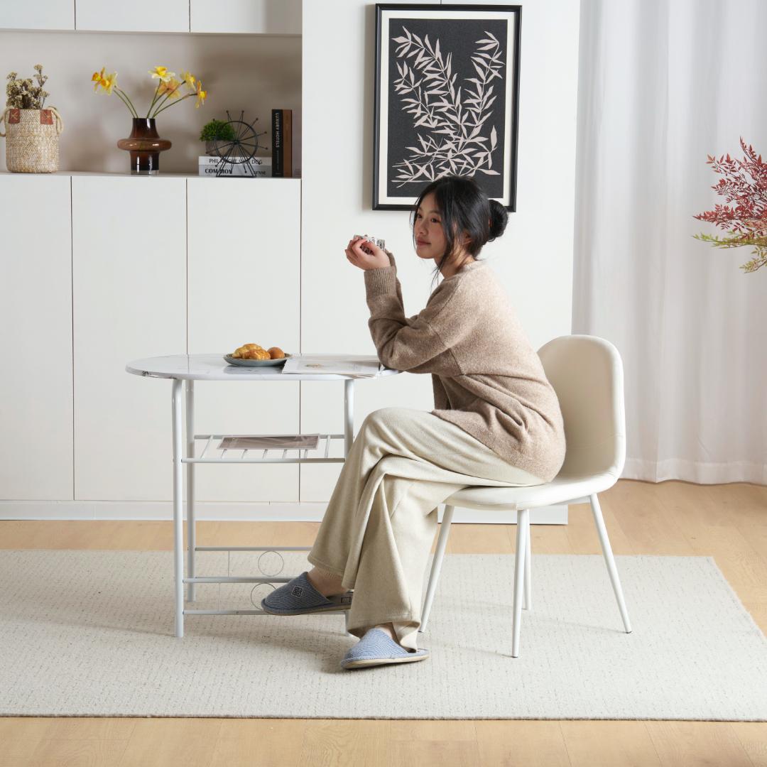 【2脚セット販売 ホワイト】ダイニングチェア 2脚 イス カフェチェアー