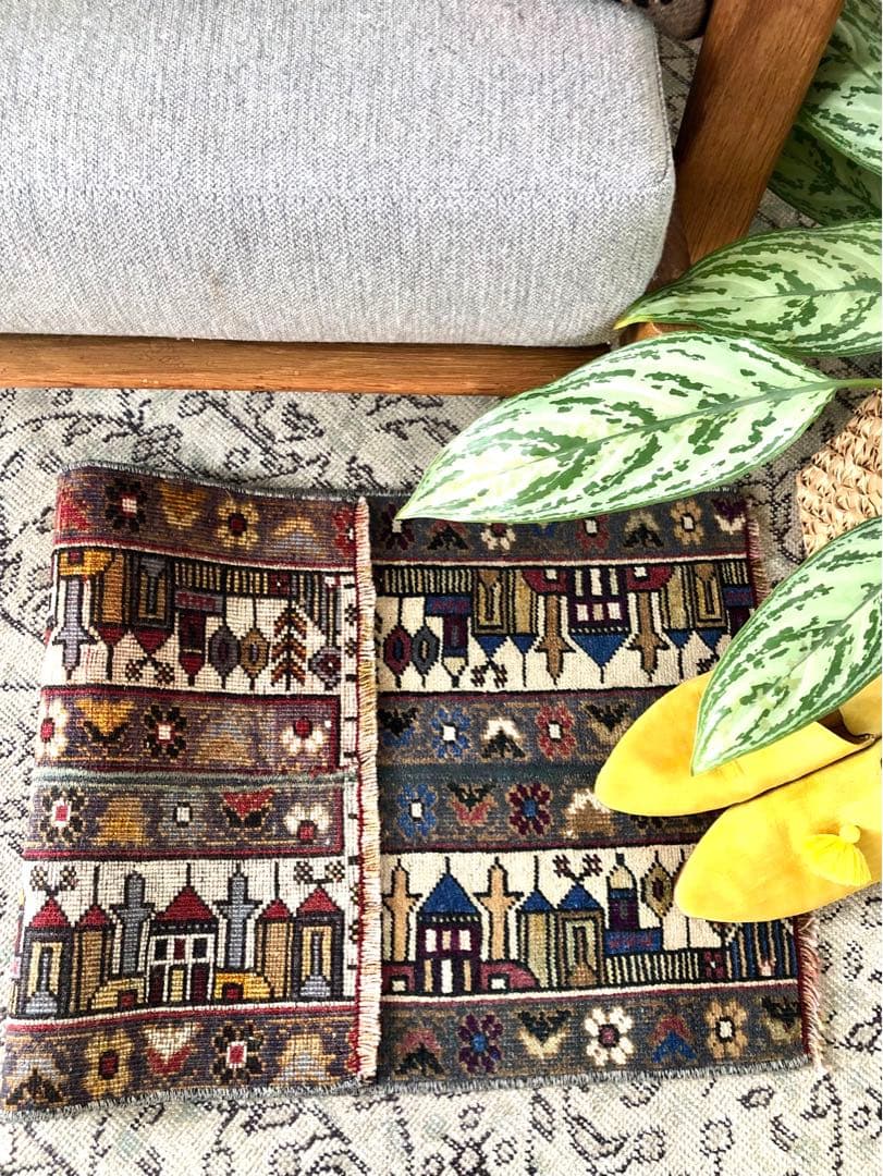 ✧ yuuuun様用✧お家柄 トルコ ビンテージラグ