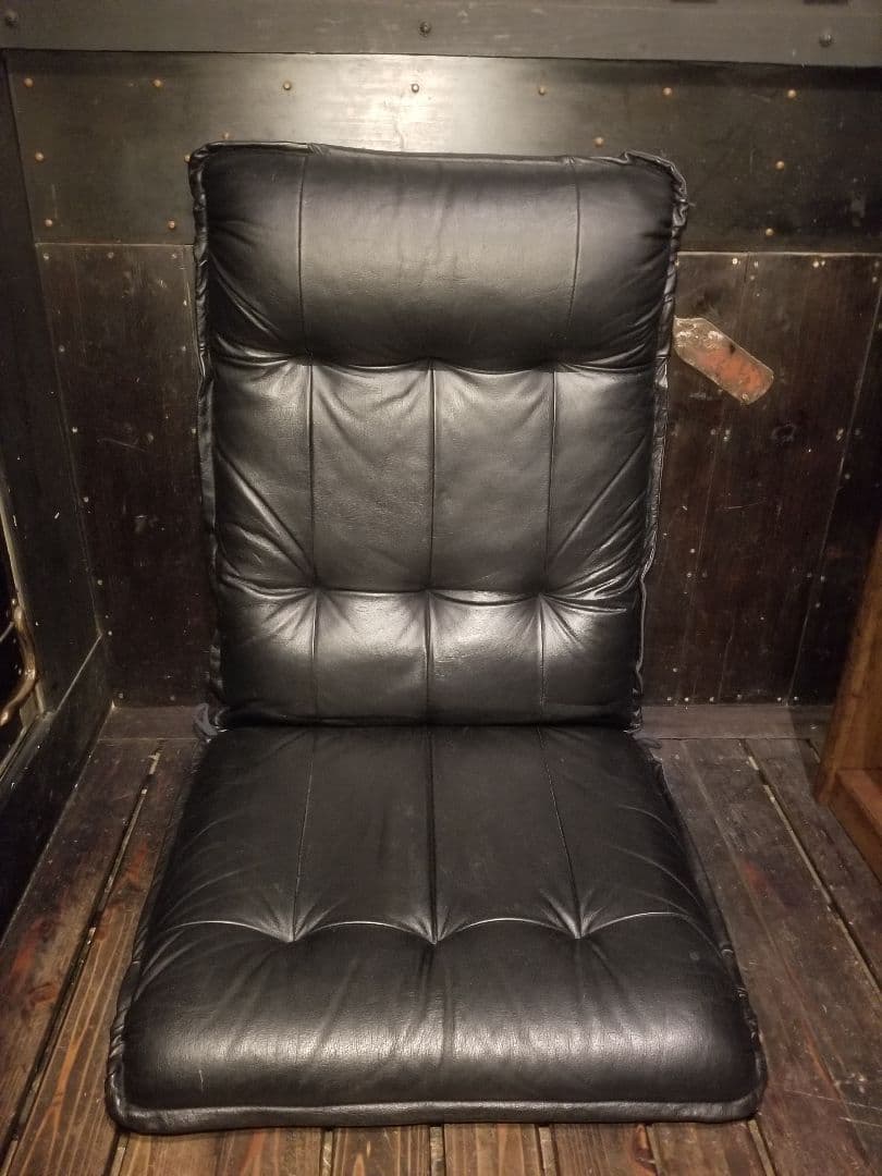 1970's　スペースエイジ　レザー　メタル　パーソナル　リクライニング　チェア