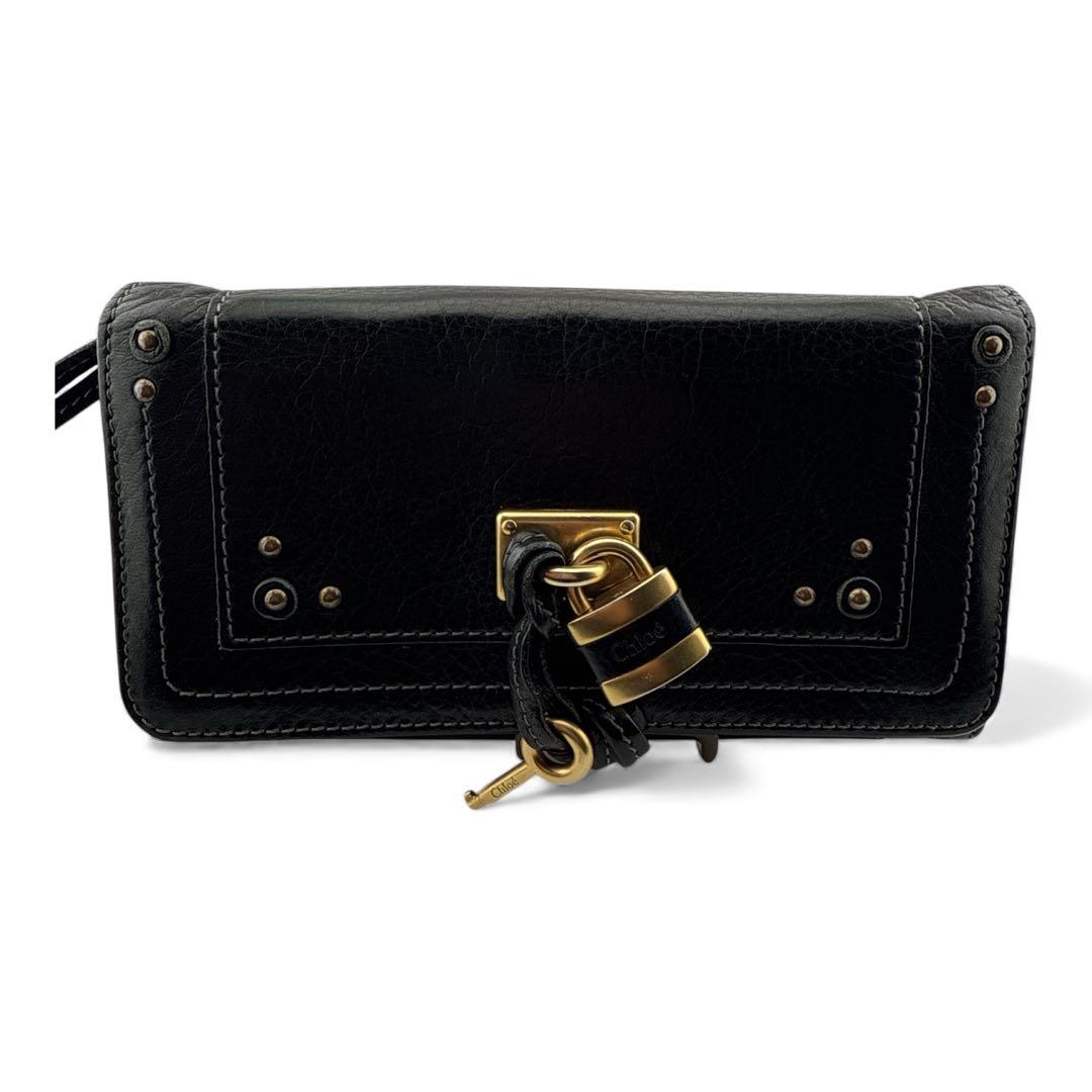 Chloé クロエ パディントン レザー長財布 ブラック 鍵付き 正規品