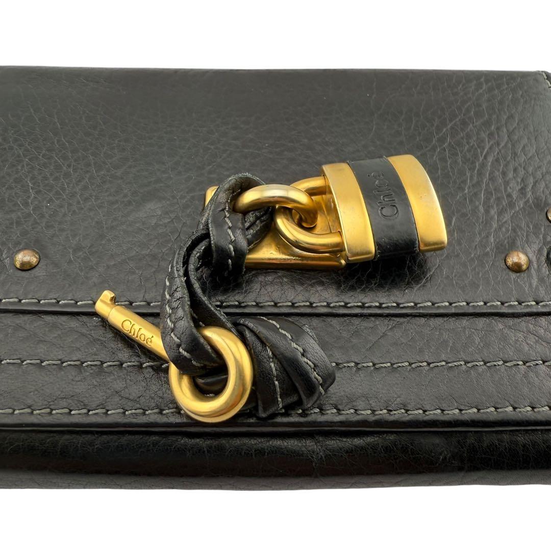 Chloé クロエ パディントン レザー長財布 ブラック 鍵付き 正規品