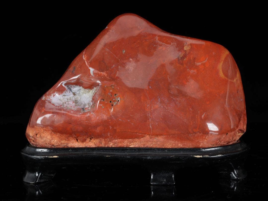 佐渡 赤玉石 碧玉 水石 鑑賞石 天然石 原石 飾石 美石 台座付 2.23kg