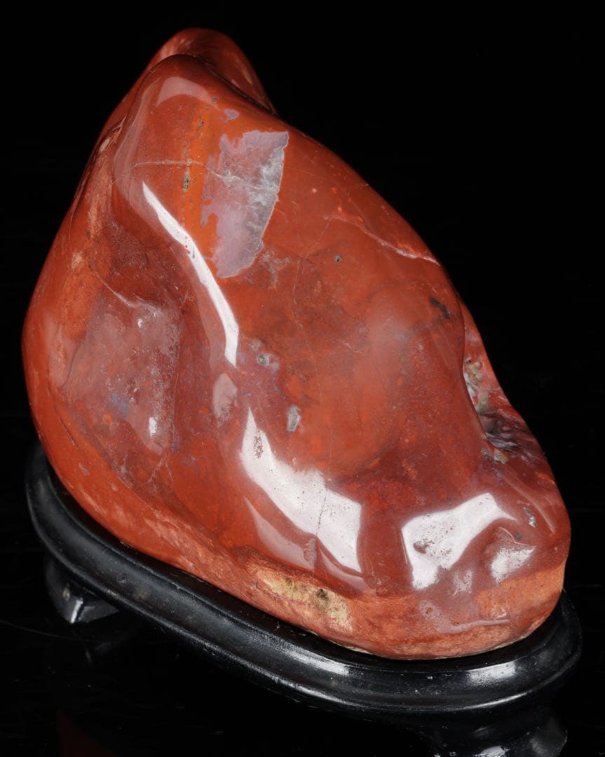 佐渡 赤玉石 碧玉 水石 鑑賞石 天然石 原石 飾石 美石 台座付 2.23kg