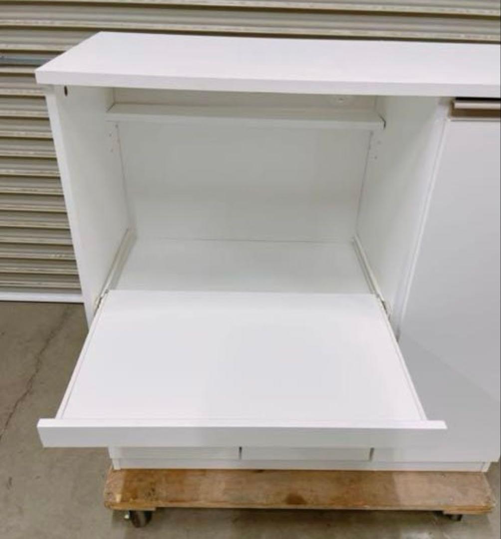 ニトリ ホワイト レンジ台 可動棚付き 幅90