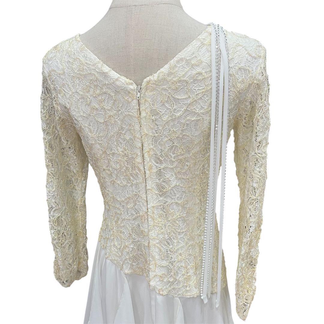 sekine セキネ商事　セキネ　社交ダンス　ホワイト レース フリル ドレス