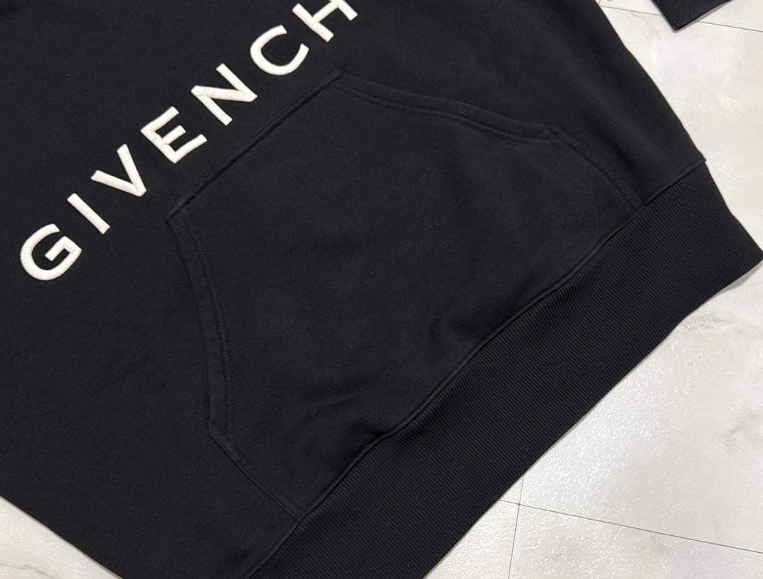 GIVENCHY ジバンシーメンズ ロゴ刺繍スウェットパーカーM
