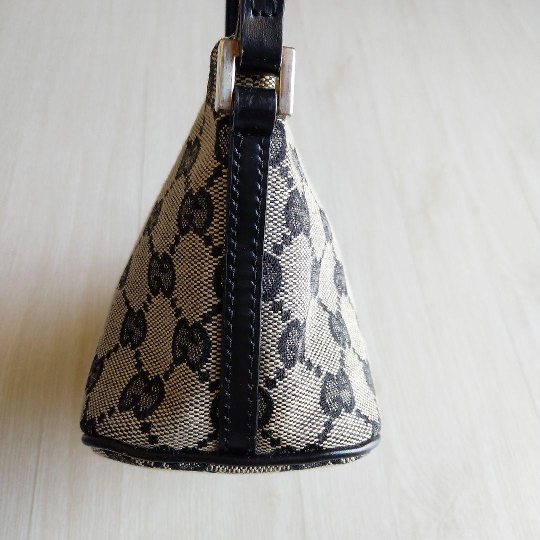 リ*ル様 グッチ GGパターン ポーチ ベージュ/ブラック