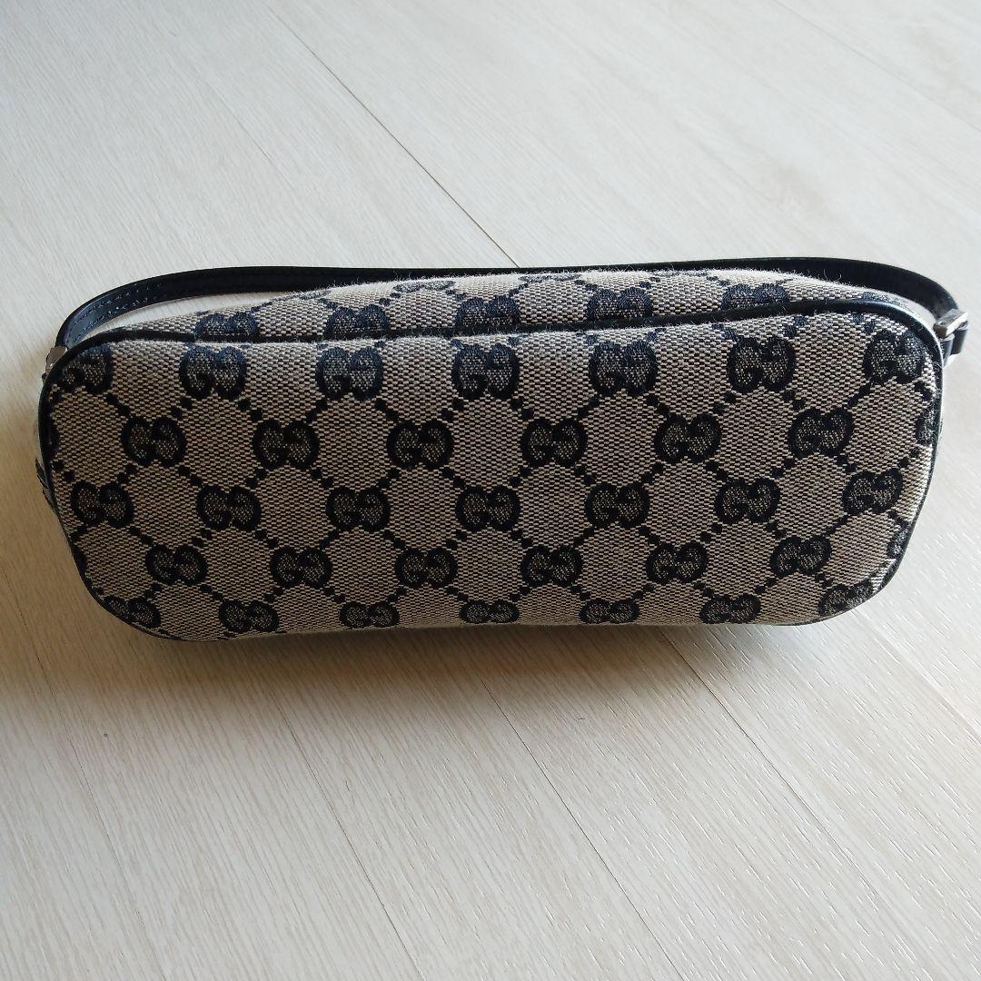 リ*ル様 グッチ GGパターン ポーチ ベージュ/ブラック