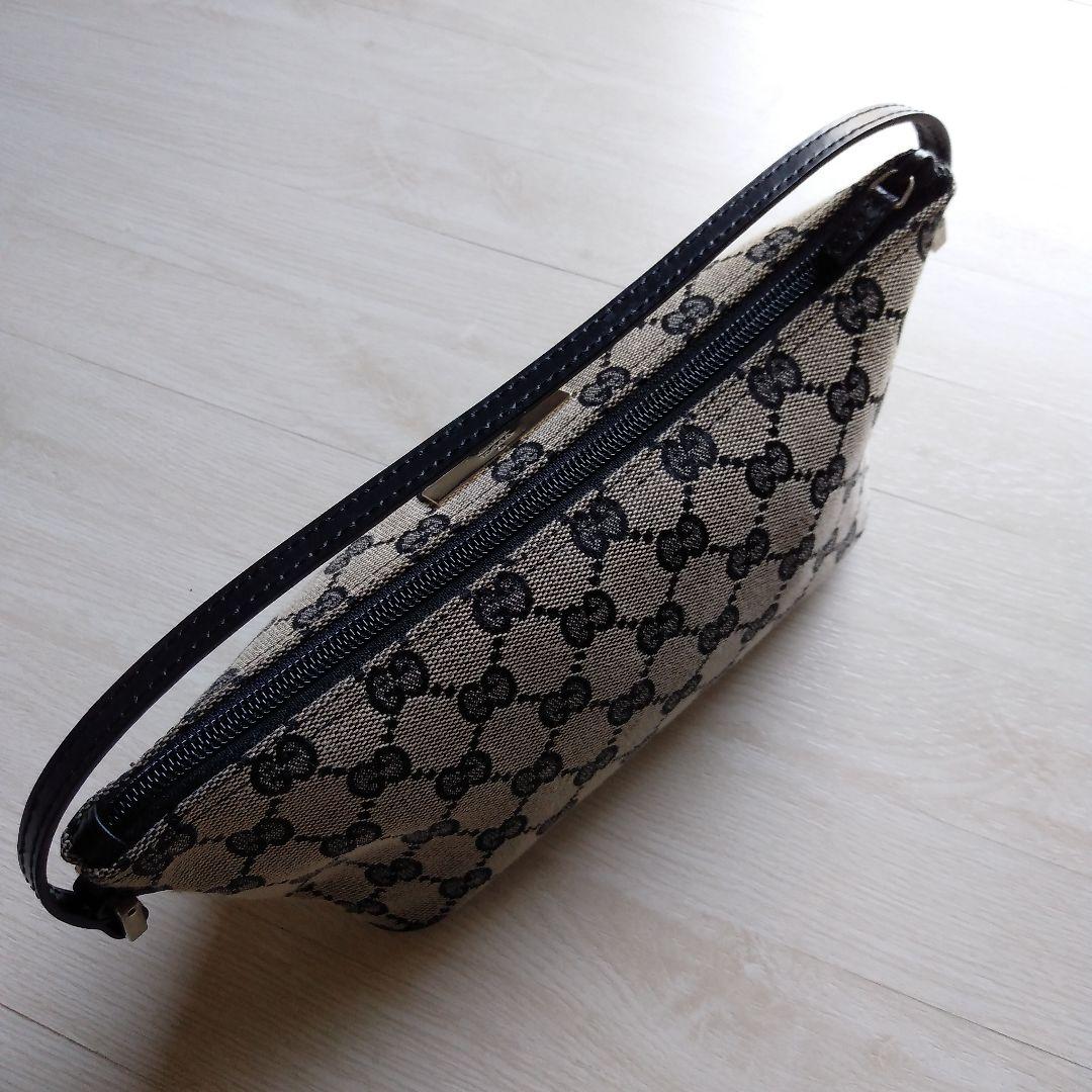 リ*ル様 グッチ GGパターン ポーチ ベージュ/ブラック