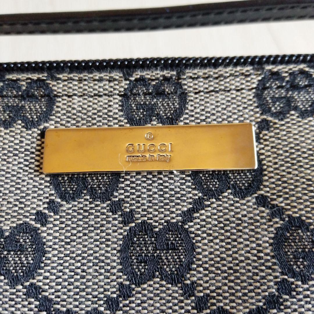 リ*ル様 グッチ GGパターン ポーチ ベージュ/ブラック