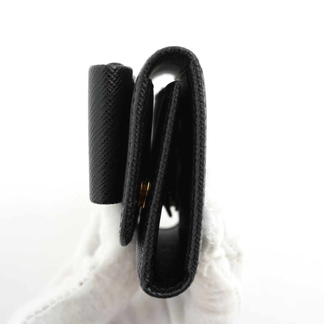 ✨未使用に近い・箱付き✨　プラダ　キーケース　サフィアーノレザー　リボン　黒