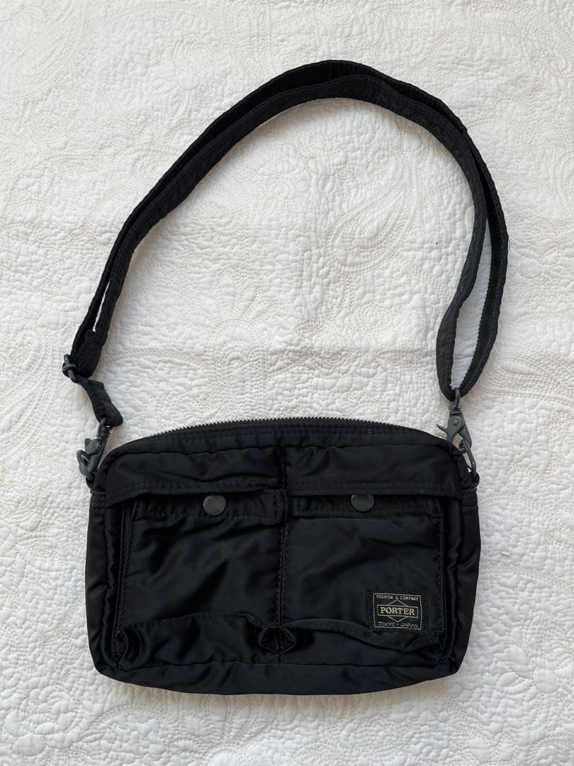 ポーター　PORTER ブラックナイロンショルダーバッグ