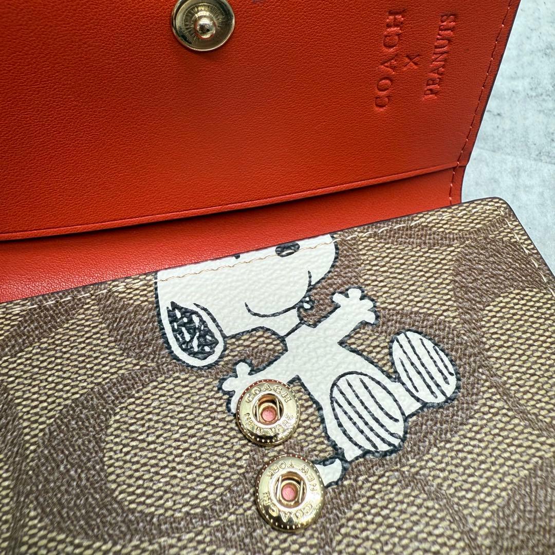 【美品】COACH コーチ スヌーピー キーケース PVC コラボ ブラウン