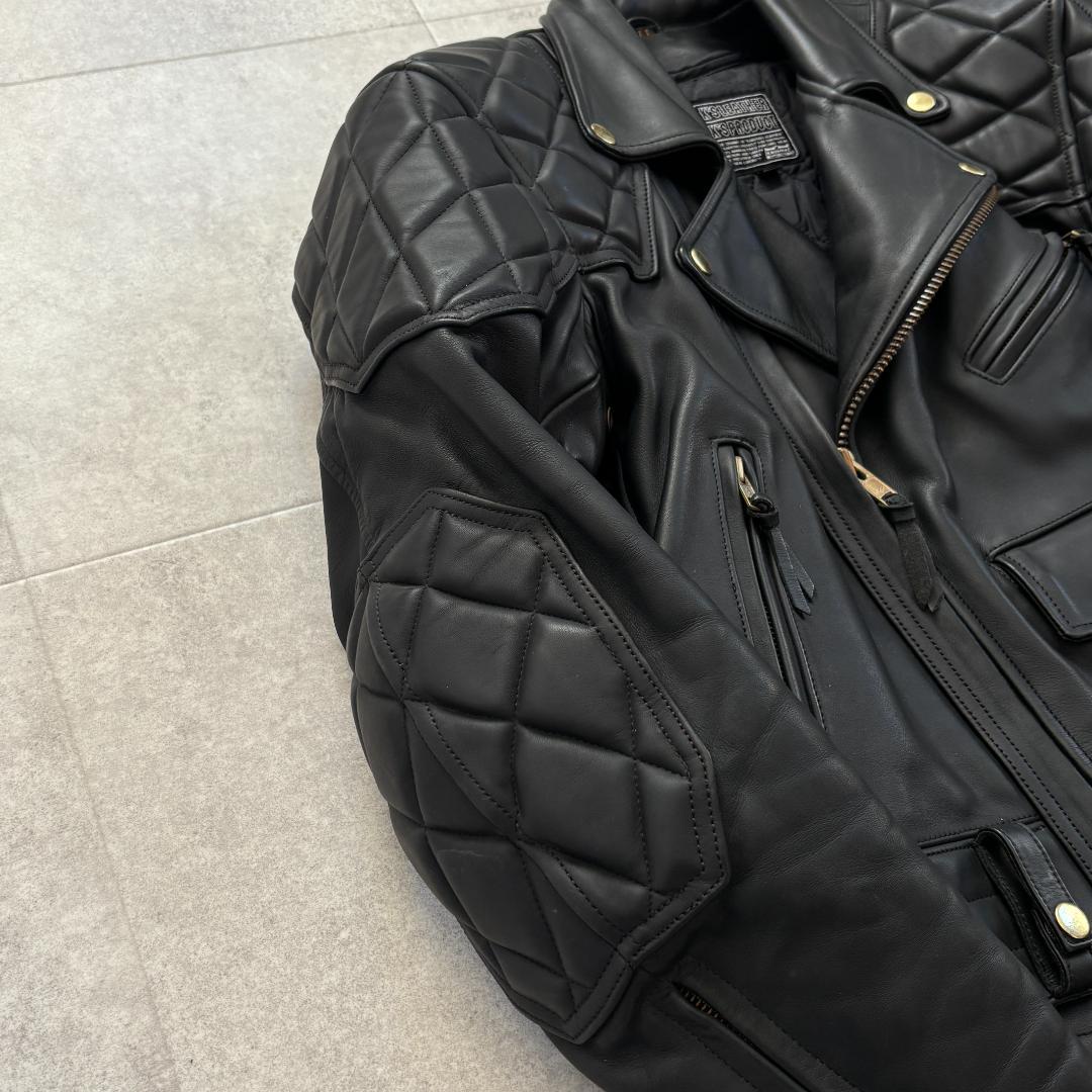 美品・LL】KADOYAカドヤ/EVO/ダブルライダース/キルティングライナー