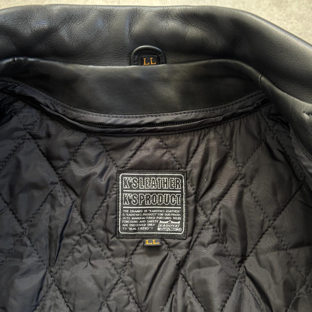 美品・LL】KADOYAカドヤ/EVO/ダブルライダース/キルティングライナー