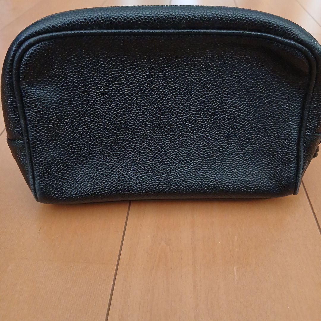 CHANEL キャビアスキン レザーポーチ　セカンドバッグ